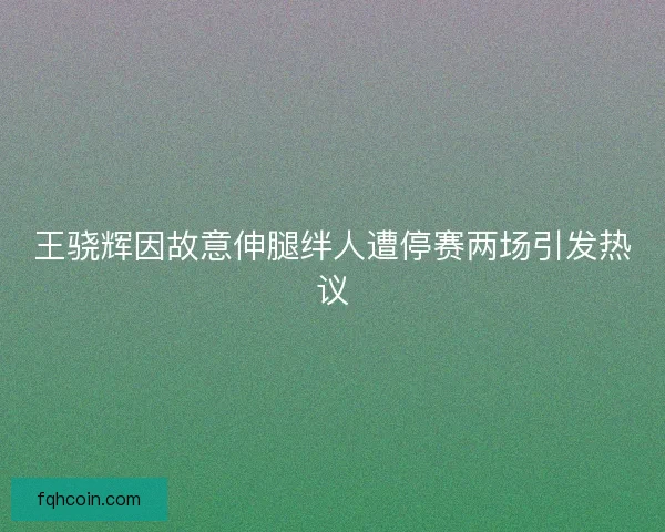 王骁辉因故意伸腿绊人遭停赛两场引发热议