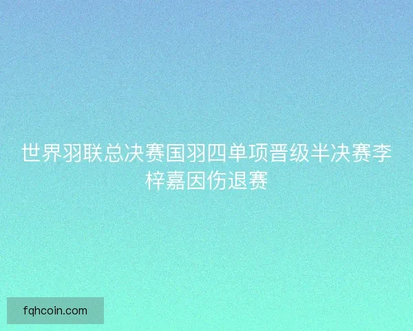 世界羽联总决赛国羽四单项晋级半决赛李梓嘉因伤退赛